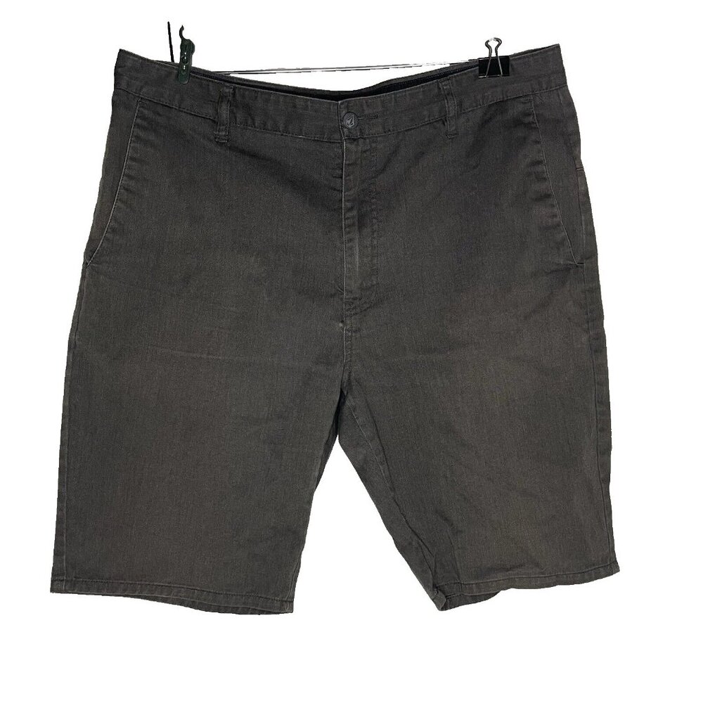 Volcom Corpo Class sz 36 Gray Mens Shorts Flat Front Cotton Poly Skate Surf